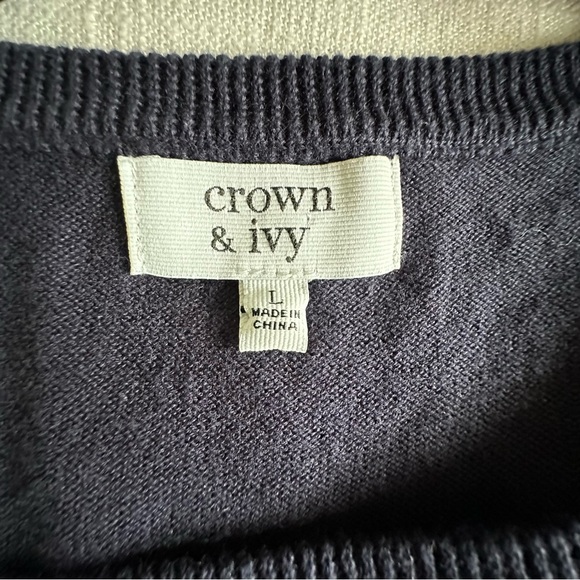 Fisherman Sweater Womens Large Navy Stripe Lobster Nautical Pullover Cape Cod - Picture 7 of 7